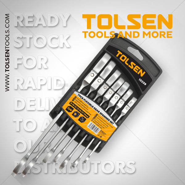 Combination Ratchet Spanner Set Flexible 7 Piece