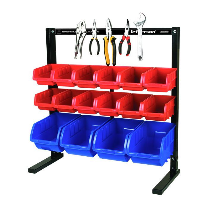 16 Piece Bench Top Storage Bin System