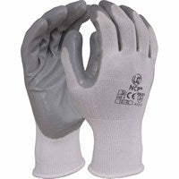 General Purpose Glove : NCP - NITRILE PALM COATING WHITE/GREY